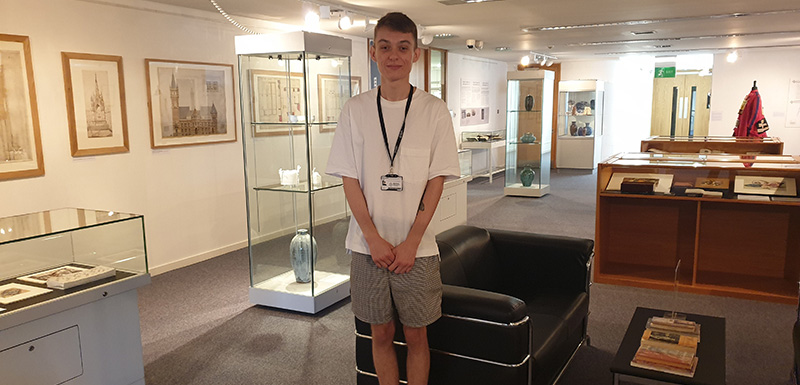 Harry standing in the Special Collections main room