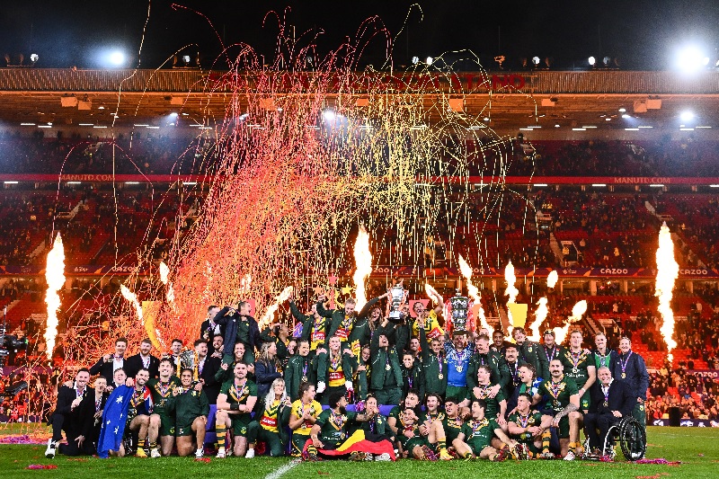 All three Rugby League World Cup champions teams at Old Trafford