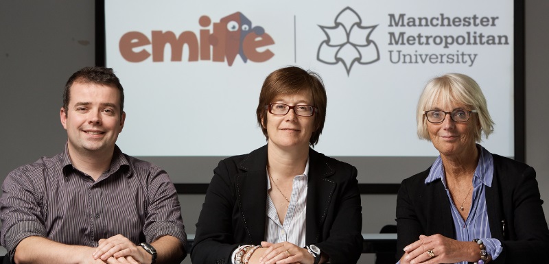 Developers of Emile educational portal Glen Jones, founder and managing director of Cyber Coach, with Sarah Lister and Pauline Palmer, Senior Lecturers in Primary Education at Manchester Metropolitan University