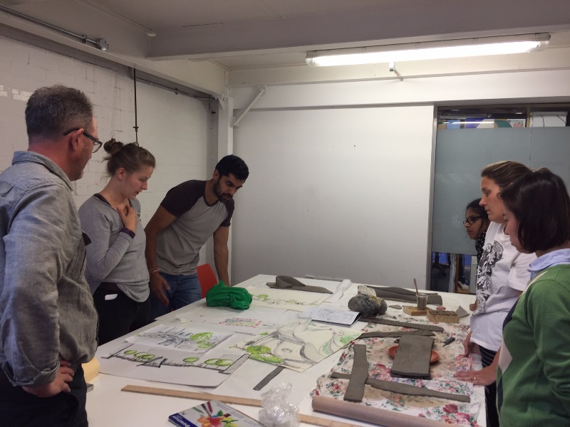 Landscape architect students discuss their proposal