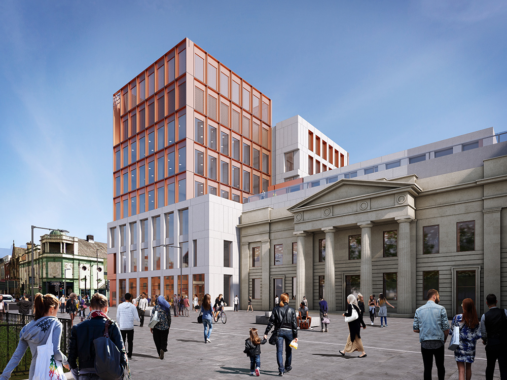 An artist's impression of the new Arts and Humanities building, currently under construction, which will host the Poetry Library