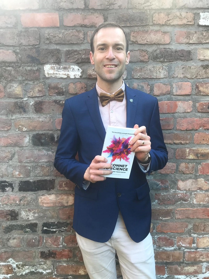 Dr Sam Illingworth, Senior Lectuer in Science Communication, with his new book A Sonnet To Science: Scientists and their Poetry