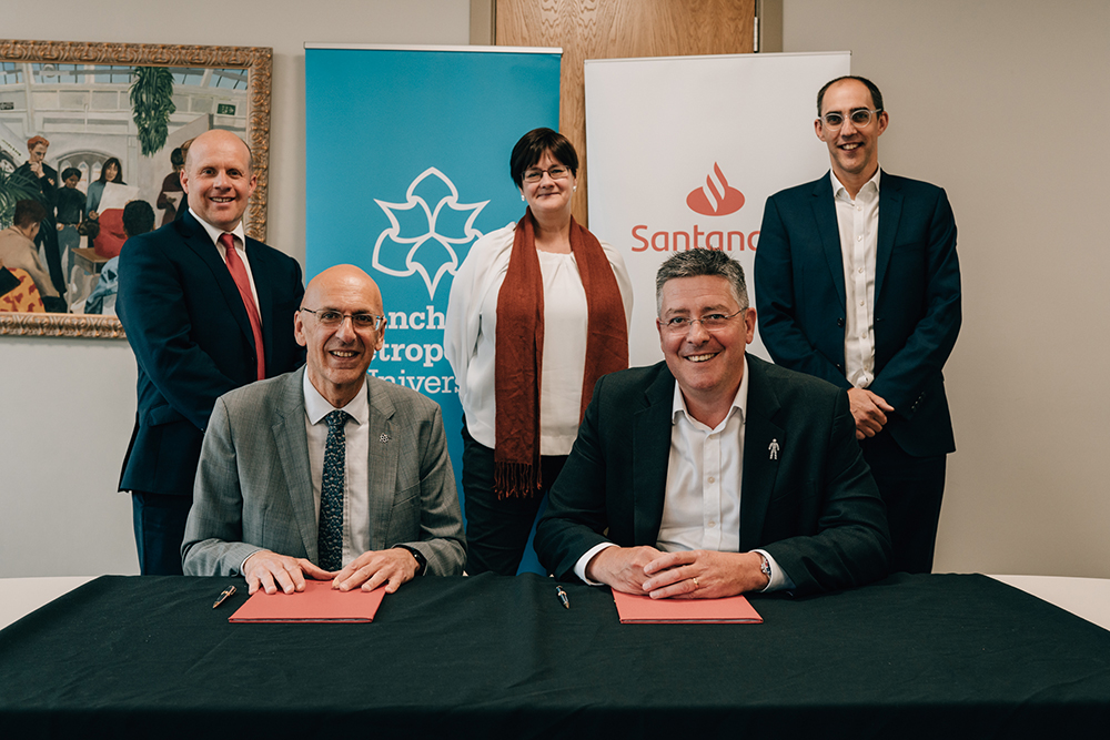 Manchester Metropolitan University and Santander have signed a new three-year partnership agreement