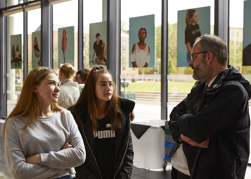 Pro-Vice-Chancellor for Research and Knowledge Exchange, Professor Richard Greene, discusses co-production with two visitors to the Collaboration, Creativity and Complexities Conference 2019
