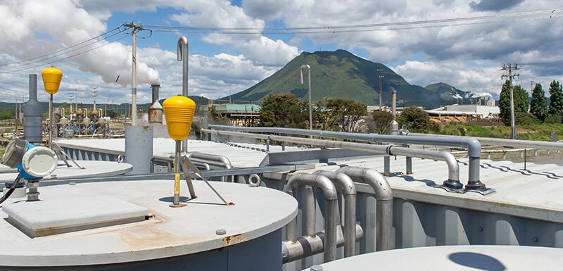 Geo40's Kaweau geothermal field power plant in Kawerau in New Zealand
