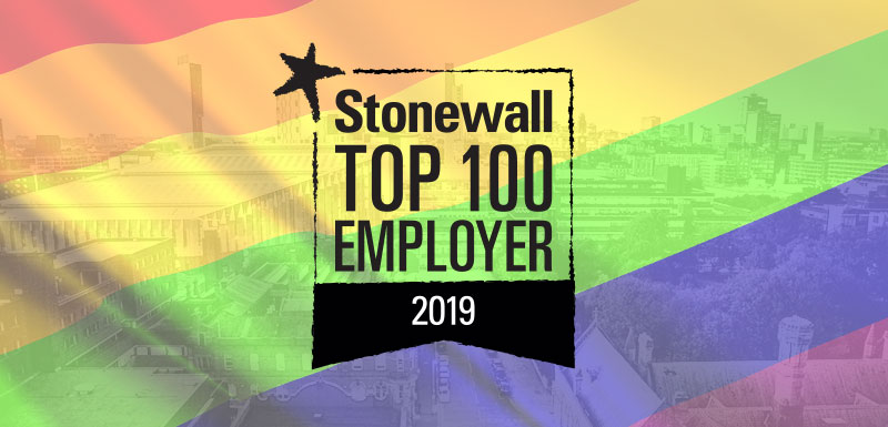 The University was ranked 22nd in the Stonewall Top 100 Employers list