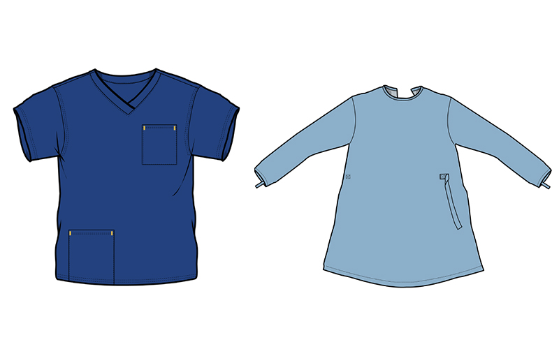 Image showing template for medical scrubs and gowns