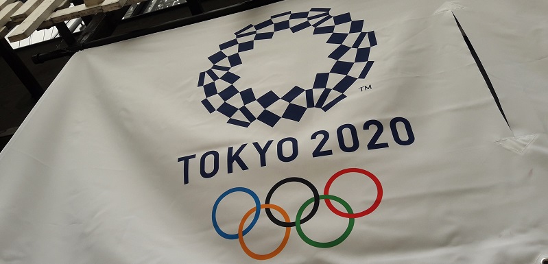 Tokyo 2020 Olympic Games banner with its logo. Pic: Jo Galvao / Shutterstock.com