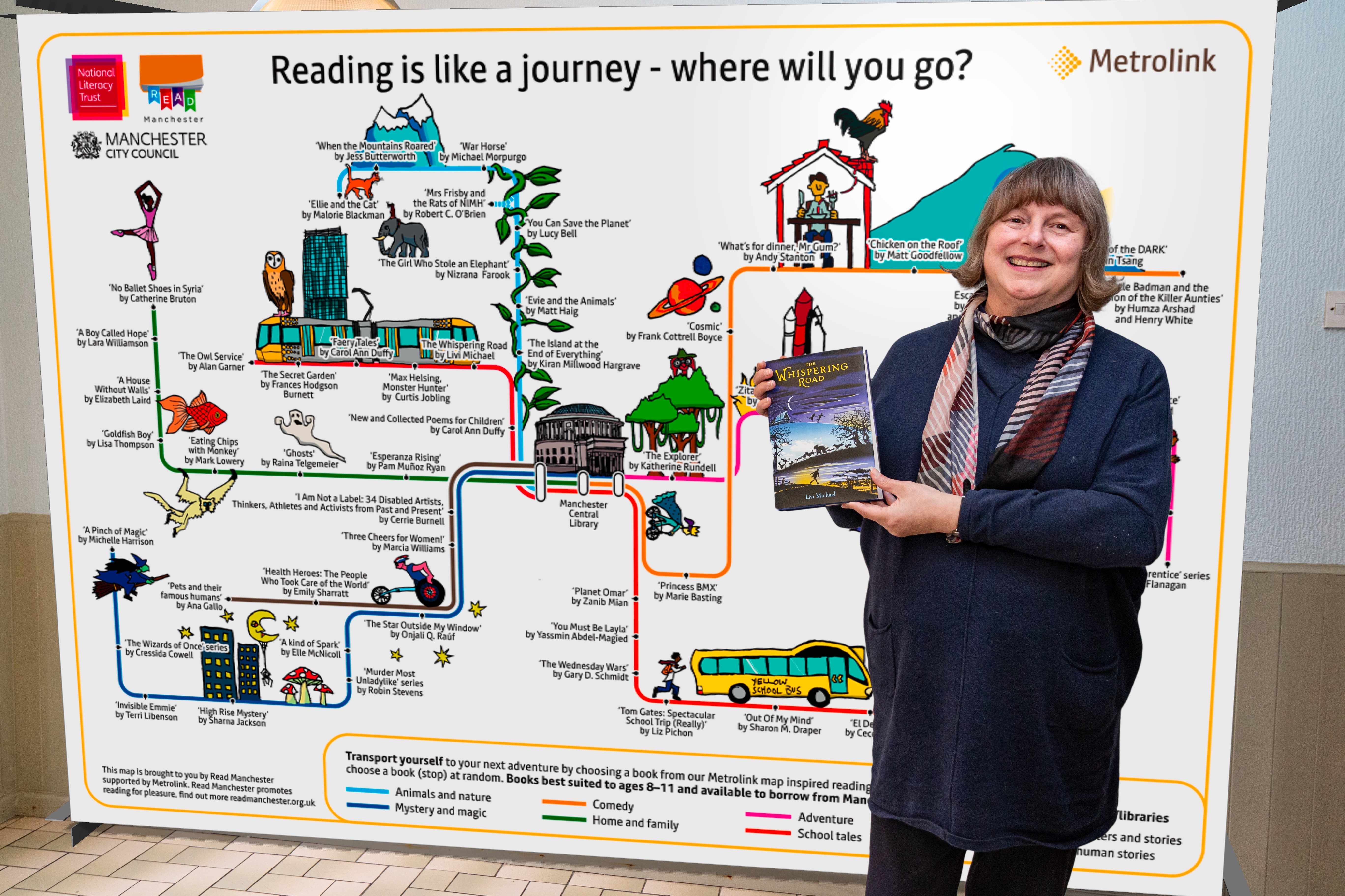 Livi Michael's book The Whispering Road is on the reading map
