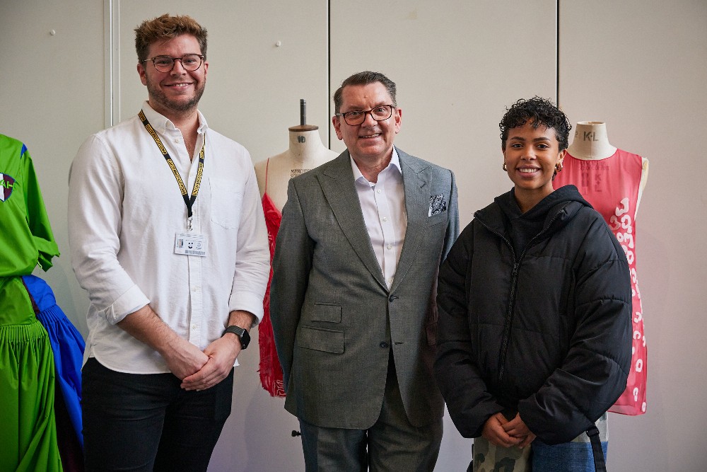 Max Mara Creative Director Ian Griffiths with Manchester Fashion Institute students