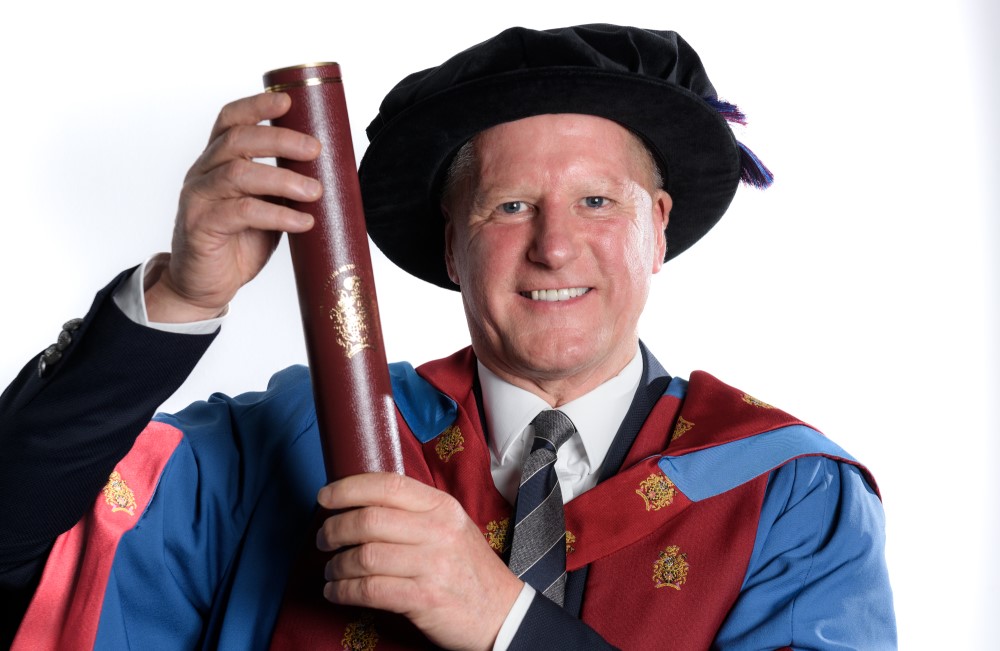 David Potts CBE was awarded an honorary Doctor of Business Administration (DBA) 