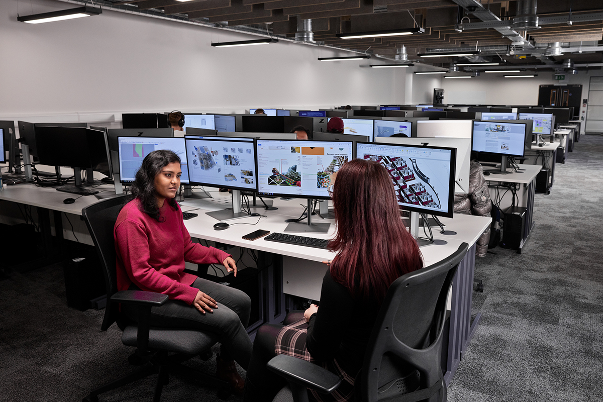 Students studying at Manchester Technology Centre