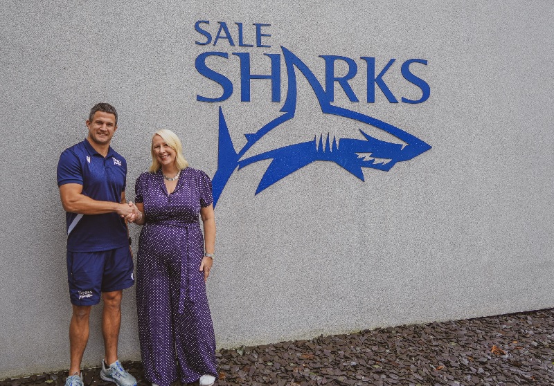 Fergus Mulchrone, Academy Manager at Sale Sharks, and Laura Hickman-Sparkes, Head of Partnerships at Manchester Metropolitan University Institute of Sport
