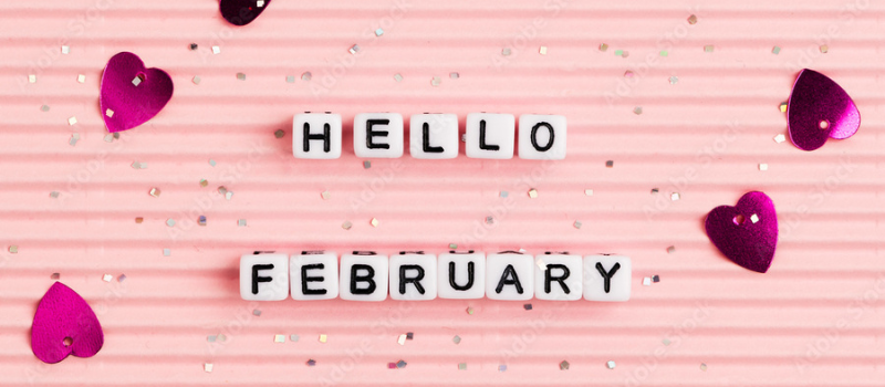 Hello February graphic