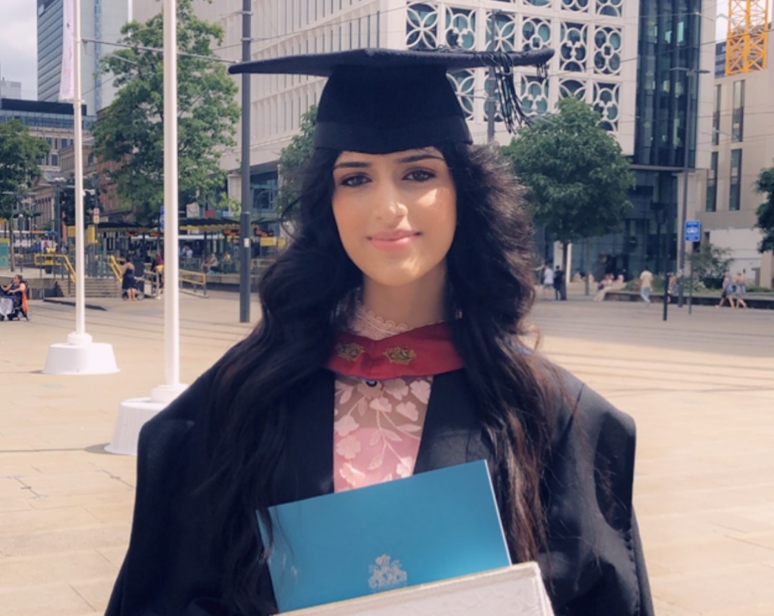 A photo of Maariyah at graduation.