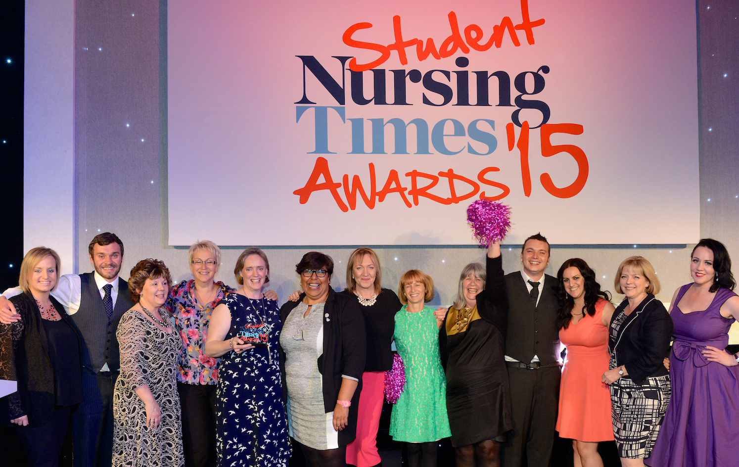 Nursing students and staff celebrate at this year's Student Nursing Times Awards
