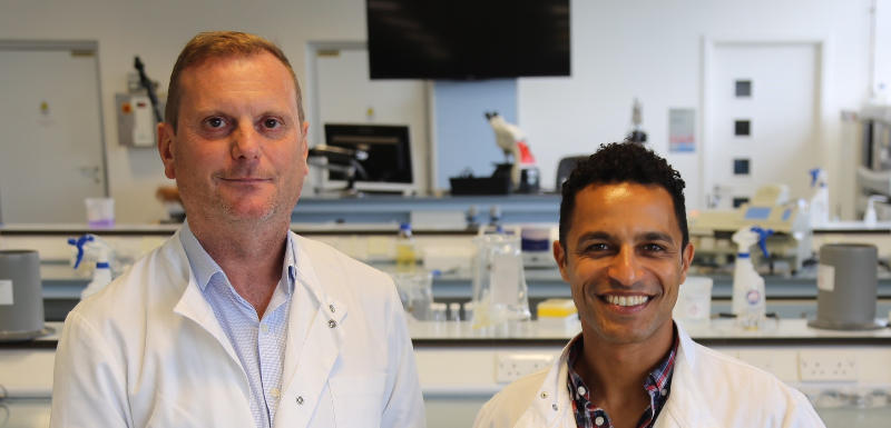 Professor Mark Enright, left, with Dr Javid Abdelmoneim