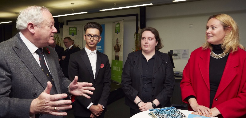 Vice Lord-Lieutenant of Greater Manchester Paul Griffith with students at the iDEA certificate presentation