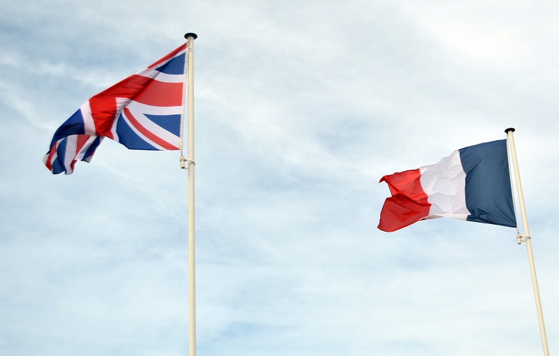 British and French flags