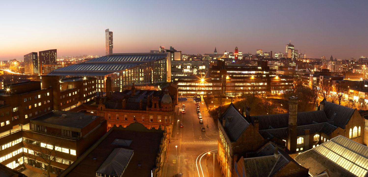 The All Saints campus as seen at night