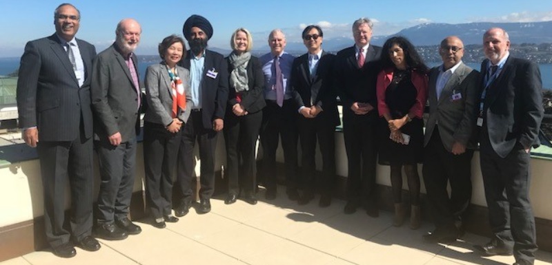 Heinz Tüselmann (far right) meeting with the high level expert group for the UN's World Investment Report