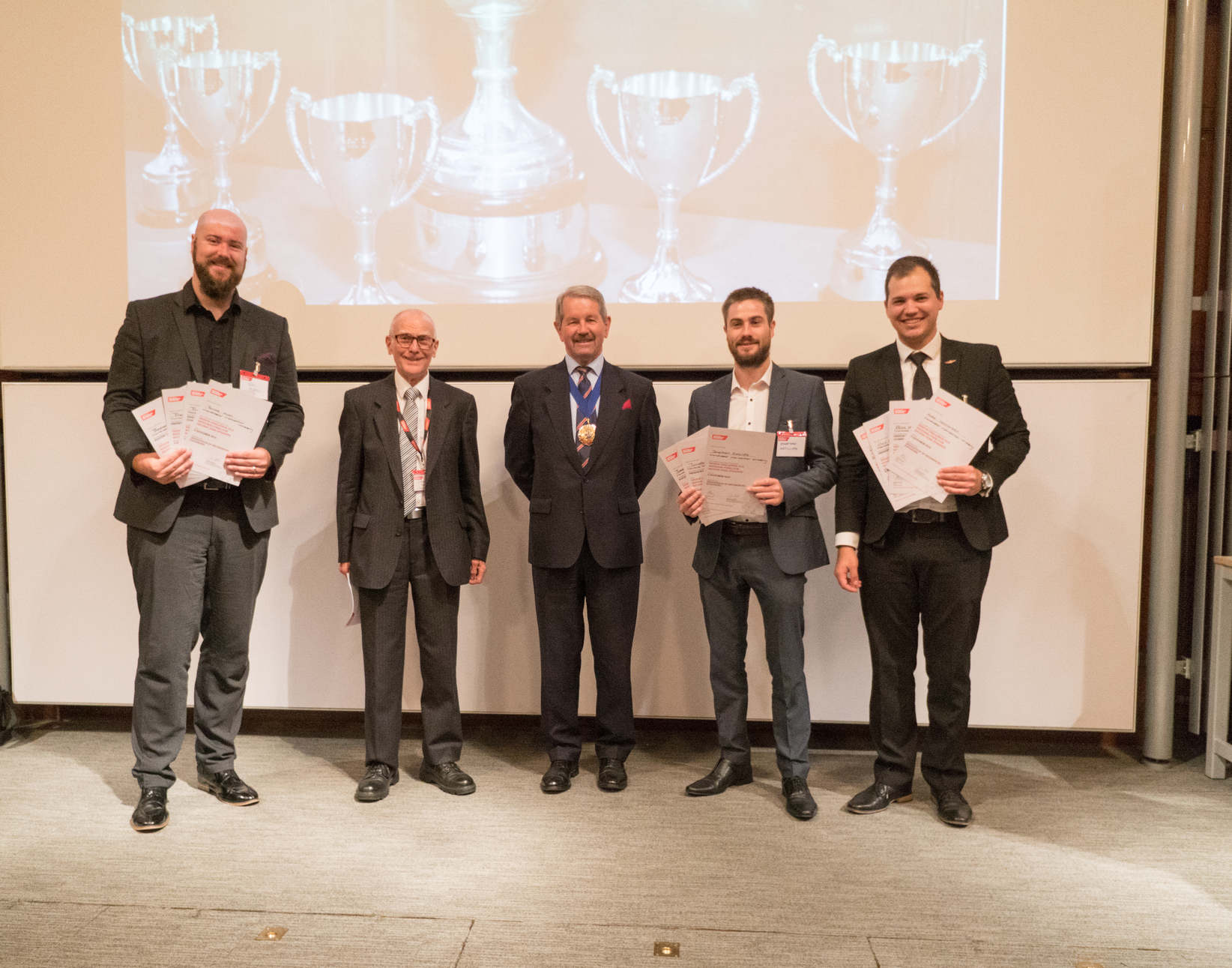 The Manchester Met team receiving awards at the IMechE Design Challenge 2018