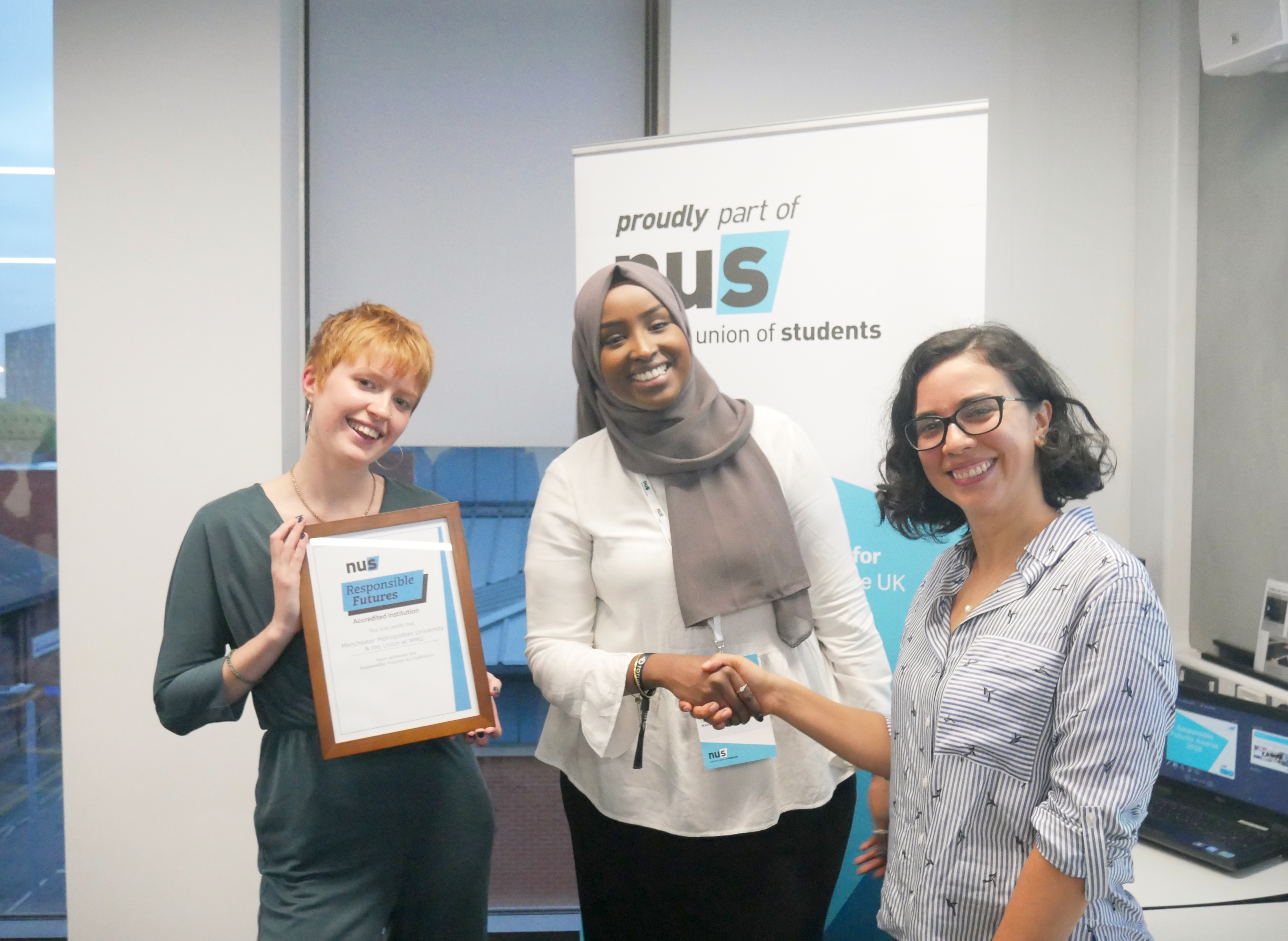 Chloe Andrews, Zamzam Ibrahim and Valeria Vargas