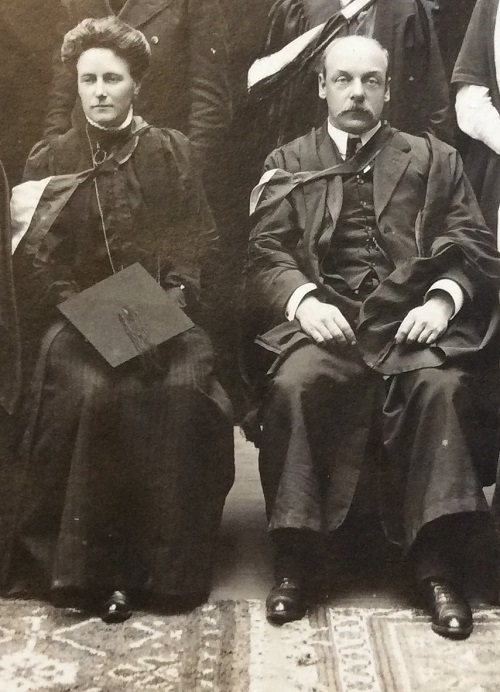 The college's first vice-principal Miss Carson, left, and principal Mr Delaney