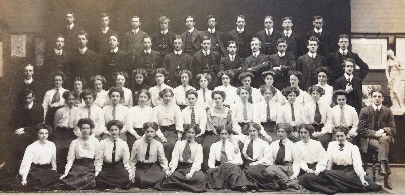 The college's first cohort of teaching students from 1908