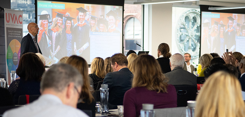 The University's Vice-Chancellor, Professor Malcolm Press, delivering his speech at the annual UVAC Conference