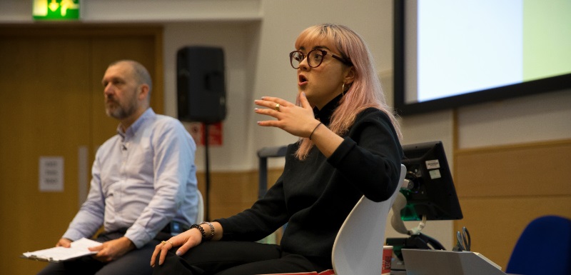 Game of Thrones star Maisie Williams gives an inspirational careers talk to Manchester Metropolitan University students