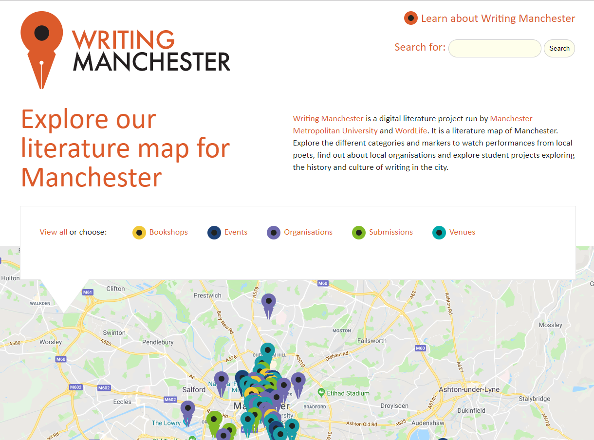 Writing Manchester is a digital literature project run by Manchester Metropolitan University and WordLife. 